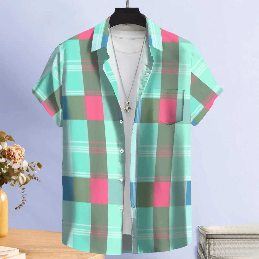 Hawaiian Button Down Shirt Short Sleeves