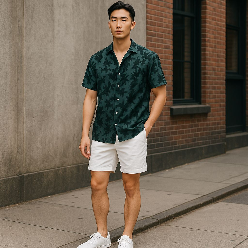 Hawaiian Button Down Shirt Short Sleeves