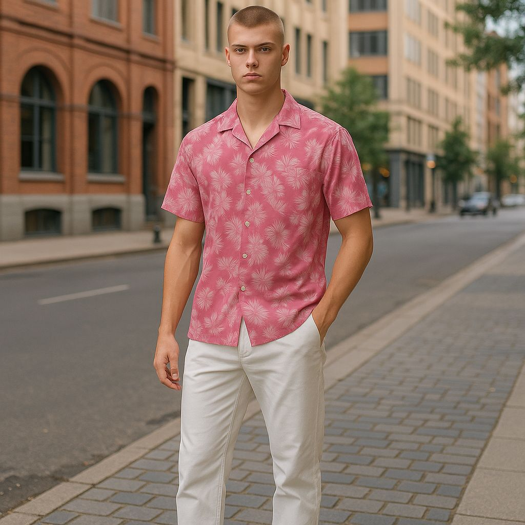 Hawaiian Button Down Shirt Short Sleeves