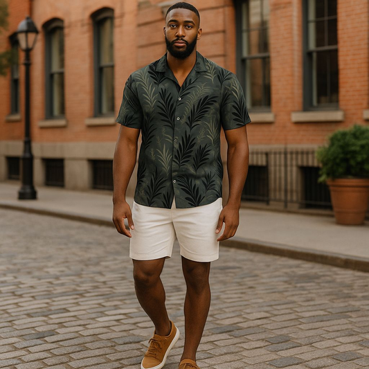 Hawaiian Button Down Shirt Short Sleeves