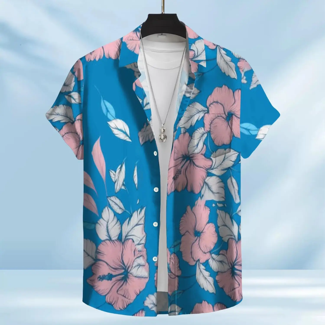Hawaiian Button Down Shirt Short Sleeves