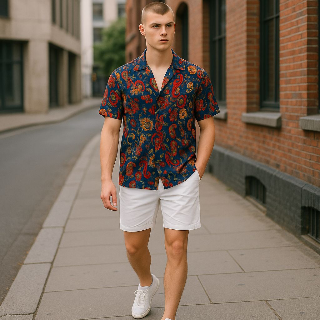 Hawaiian Button Down Shirt Short Sleeves