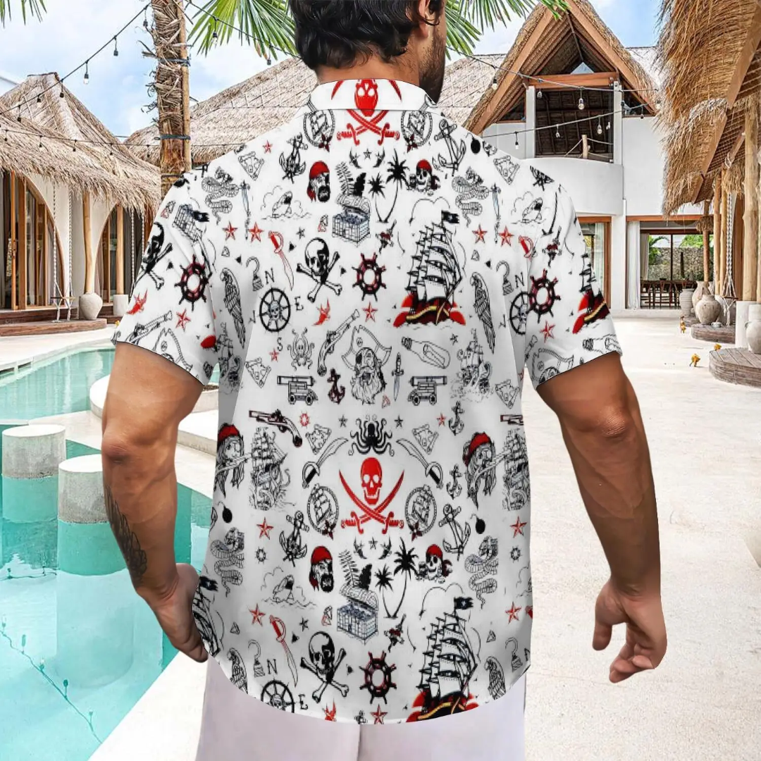 Hawaiian Button Down Shirt Short Sleeves