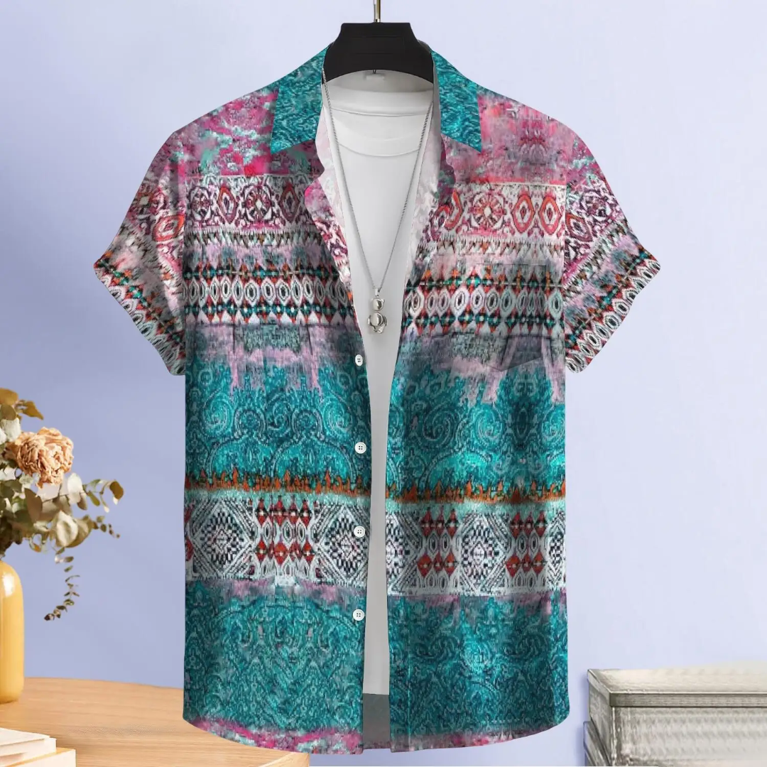 Hawaiian Button Down Shirt Short Sleeves