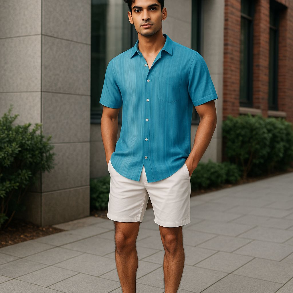 Hawaiian Button Down Shirt Short Sleeves