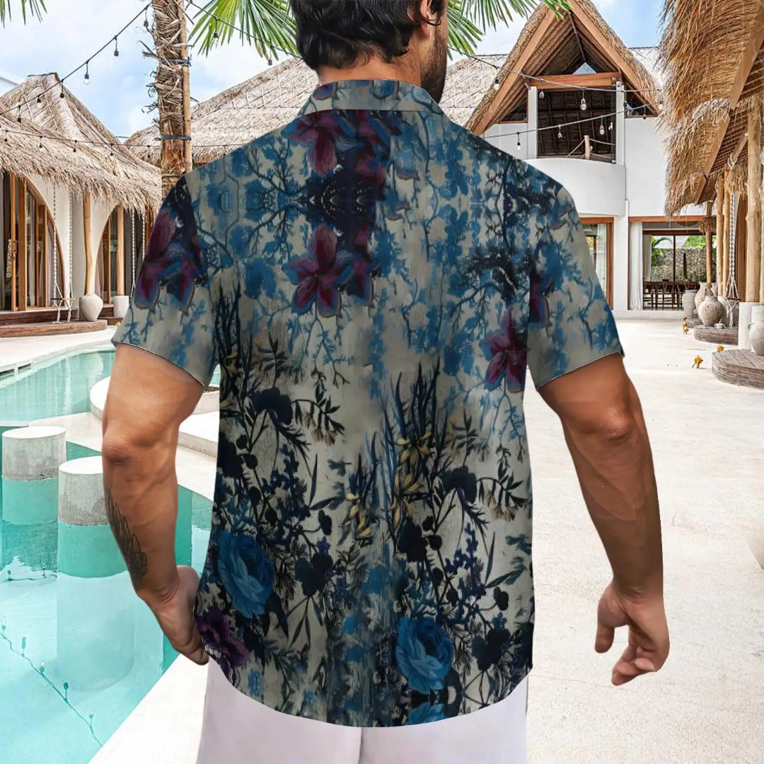 Hawaiian Button Down Shirt Short Sleeves