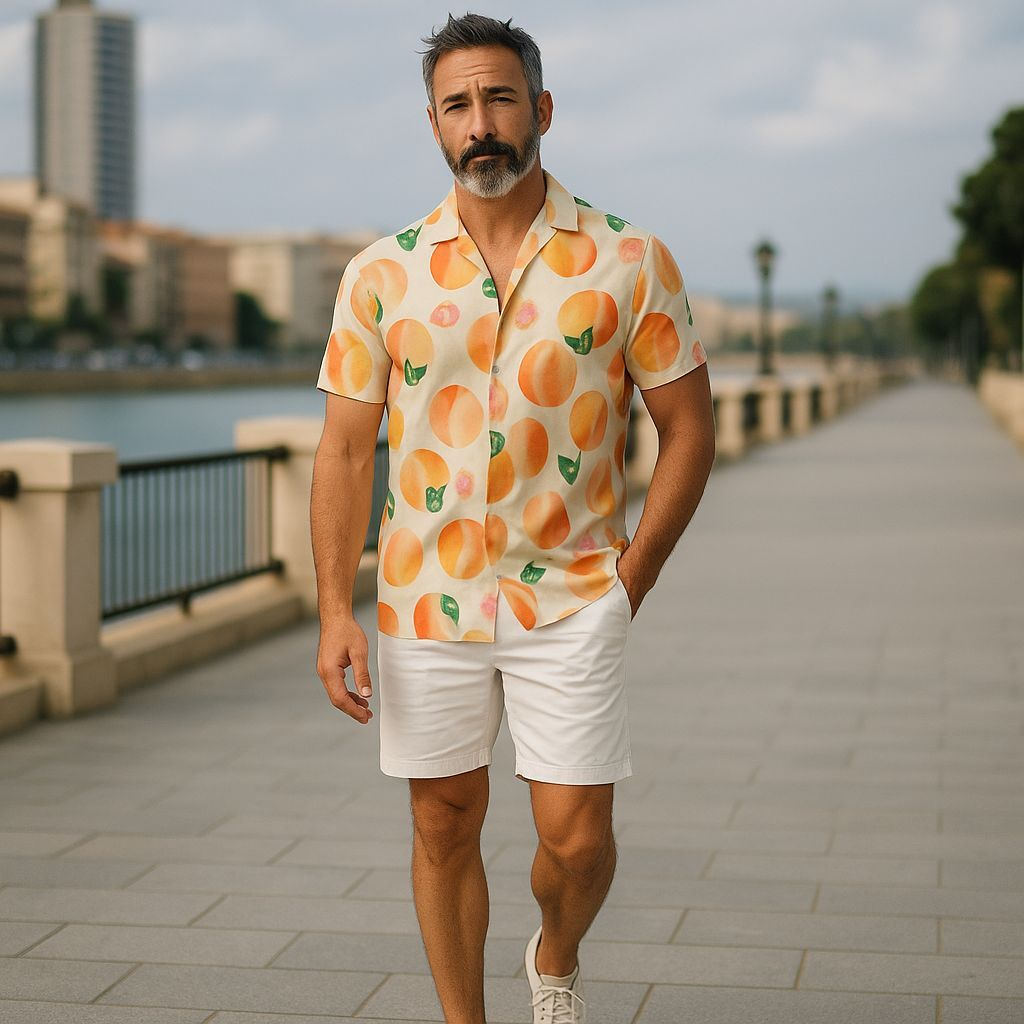 Hawaiian Button Down Shirt Short Sleeves