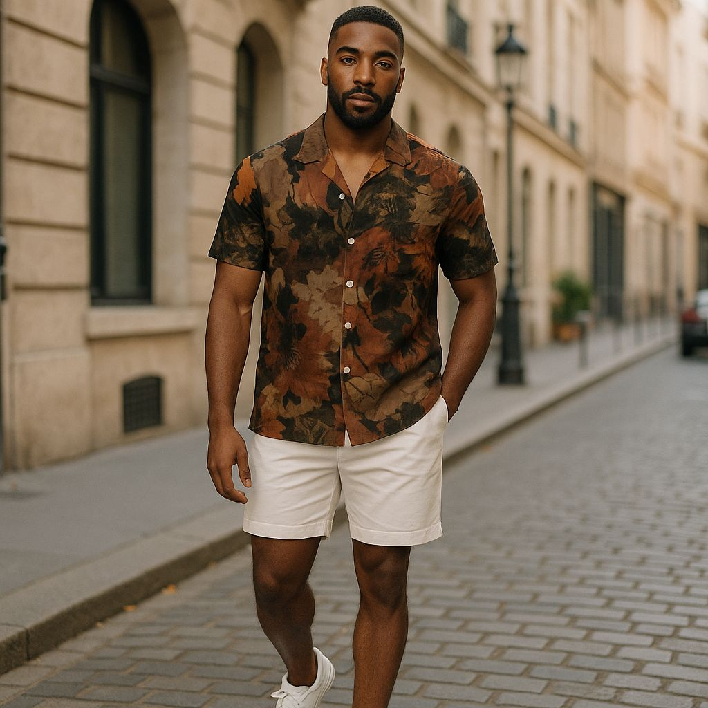 Hawaiian Button Down Shirt Short Sleeves