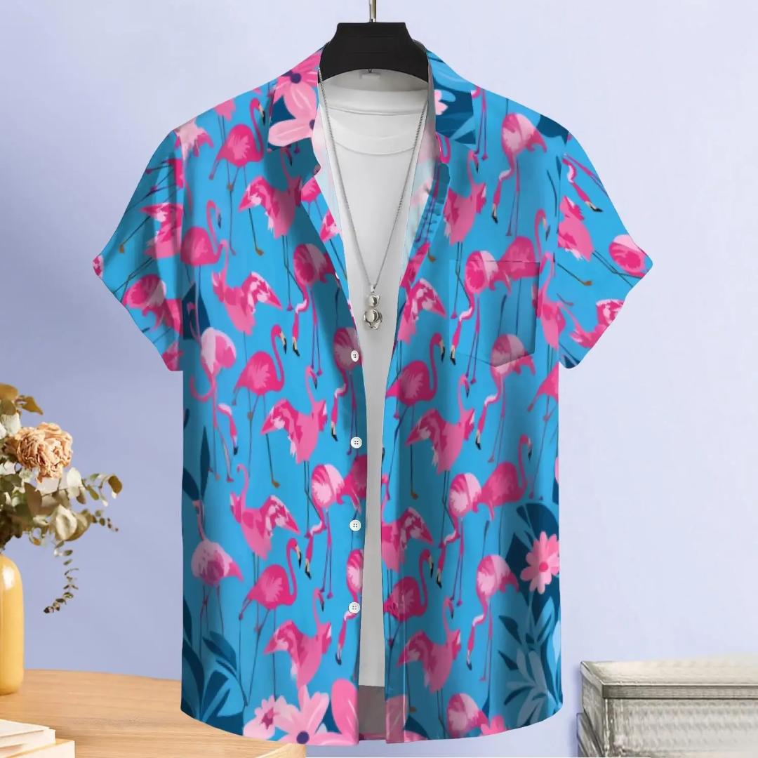 Hawaiian Button Down Shirt Short Sleeves