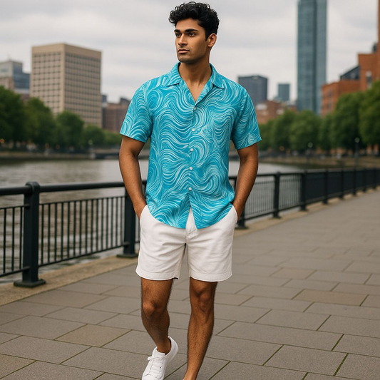 Hawaiian Button Down Shirt Short Sleeves