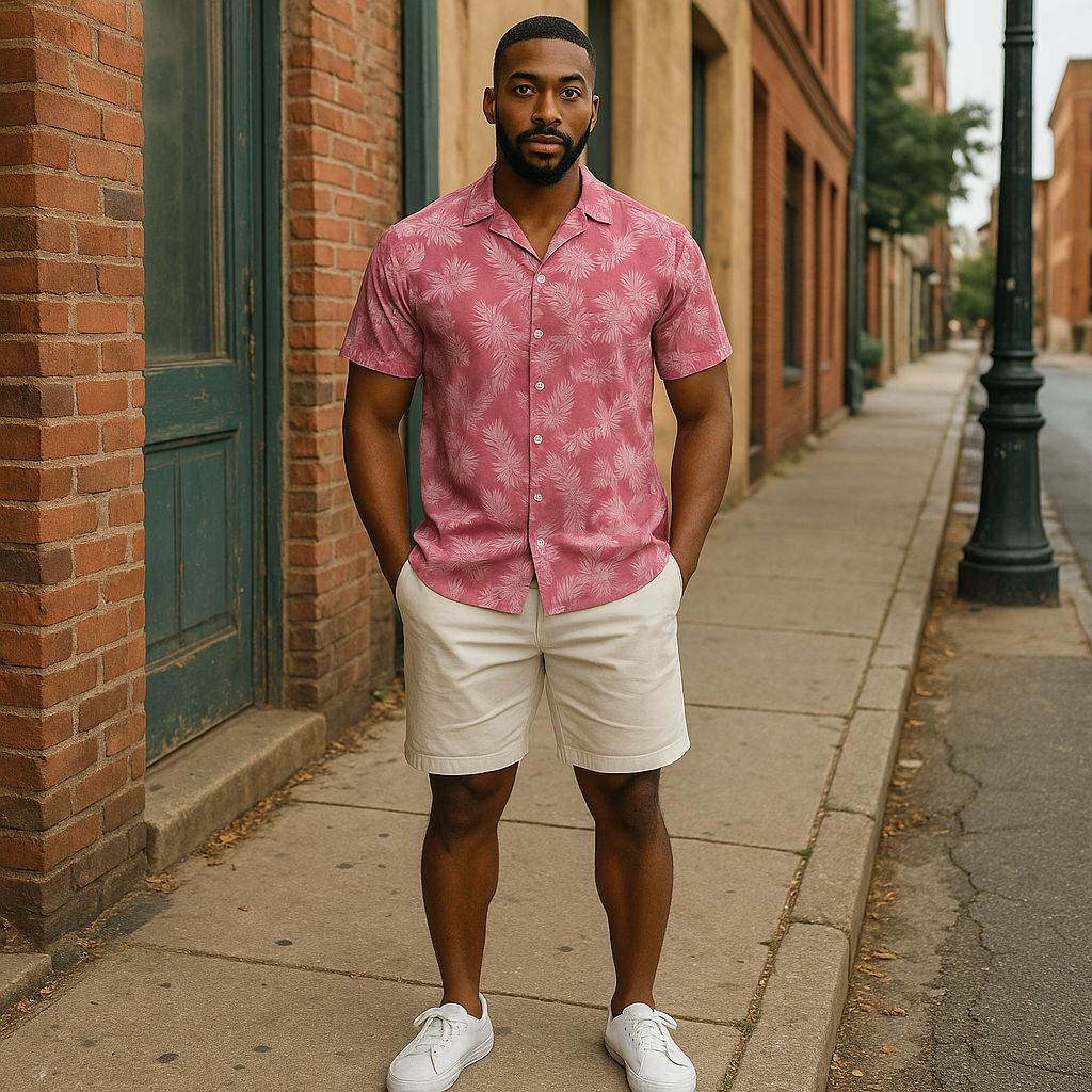 Hawaiian Button Down Shirt Short Sleeves