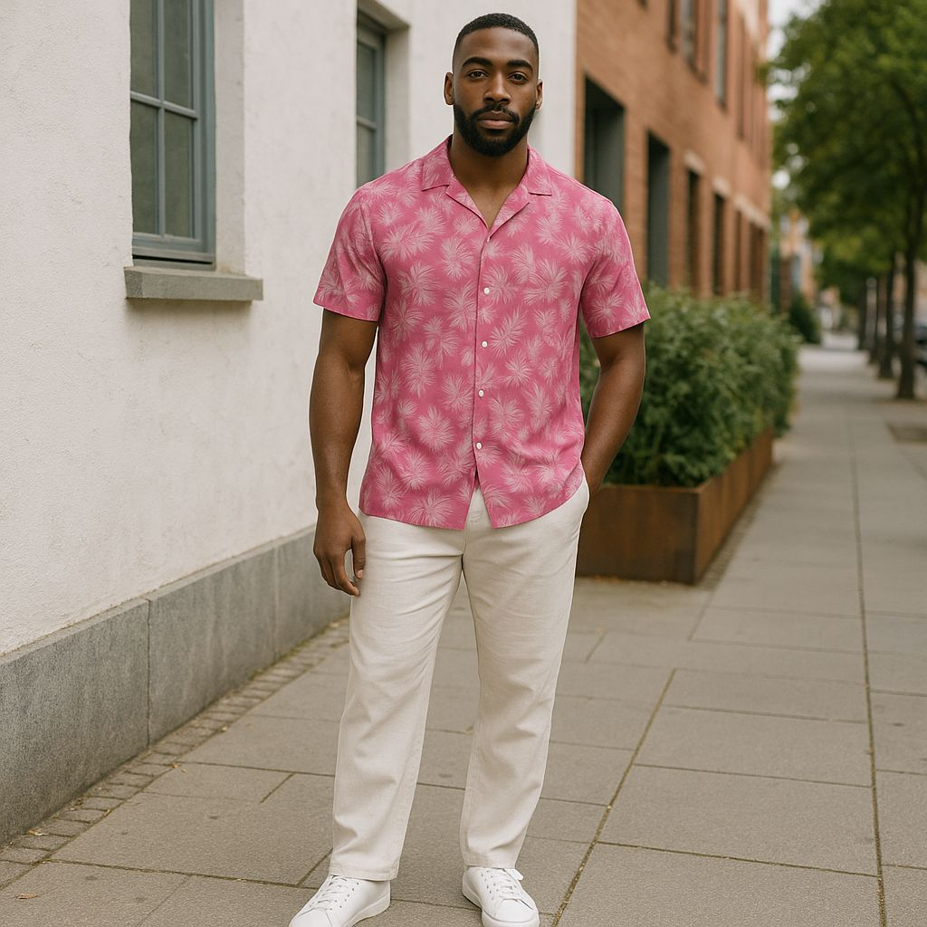 Hawaiian Button Down Shirt Short Sleeves