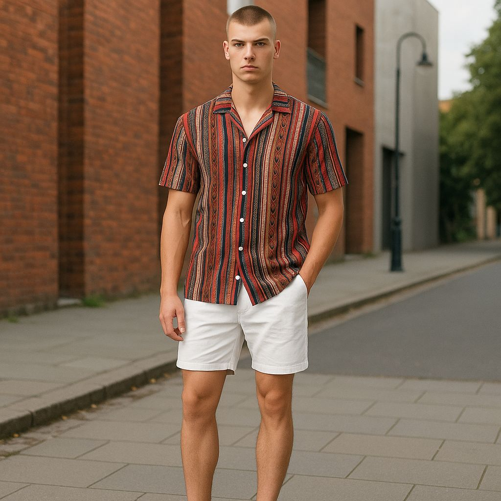 Hawaiian Button Down Shirt Short Sleeves