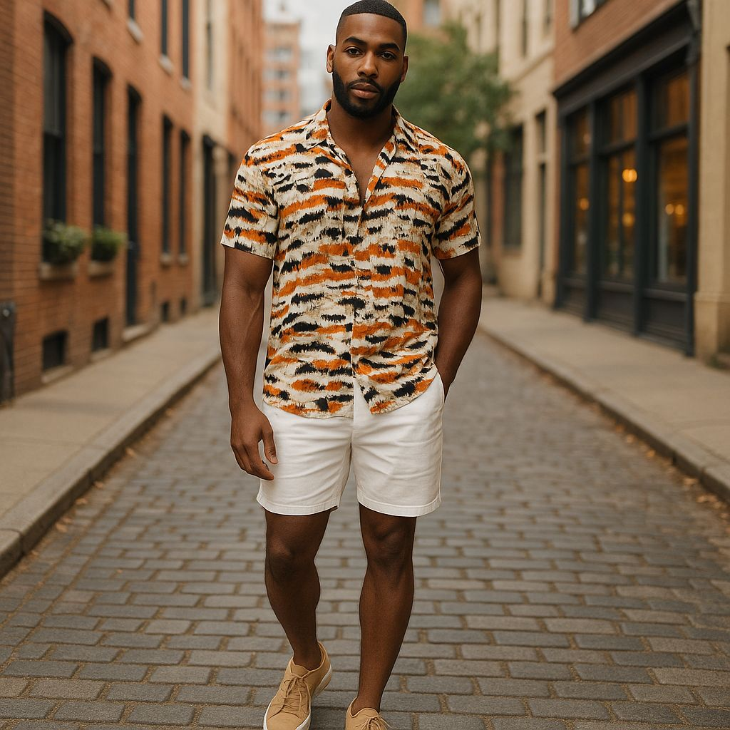Hawaiian Button Down Shirt Short Sleeves