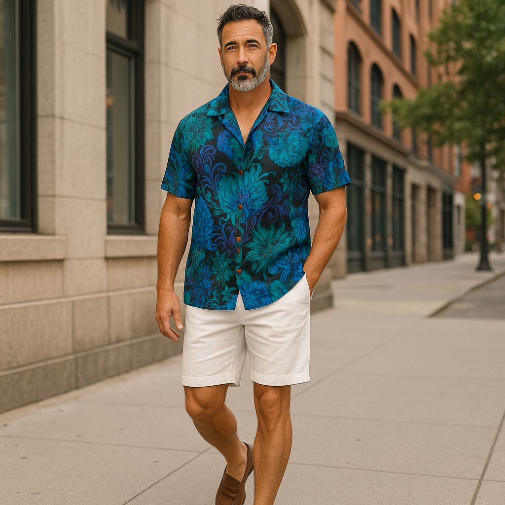 Hawaiian Button Down Shirt Short Sleeves