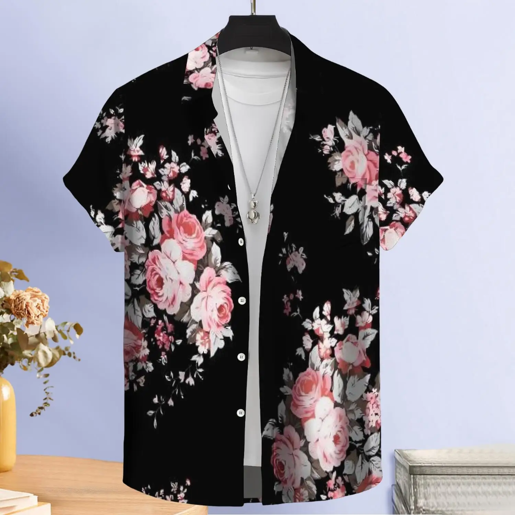 Hawaiian Button Down Shirt Short Sleeves