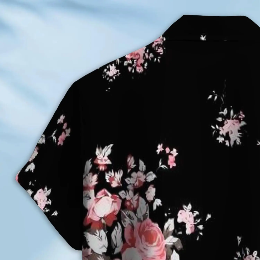 Hawaiian Button Down Shirt Short Sleeves