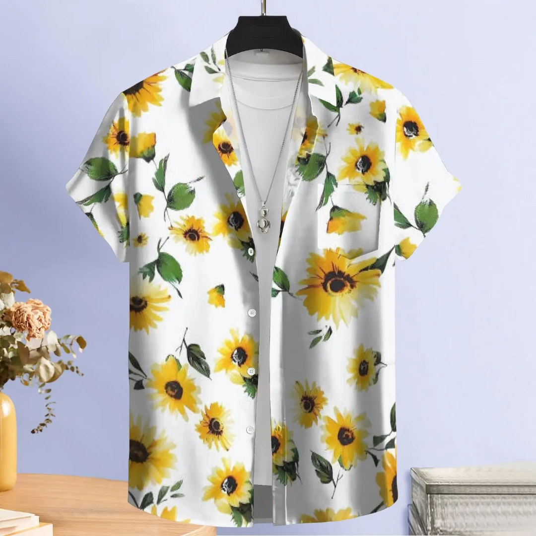 Hawaiian Button Down Shirt Short Sleeves