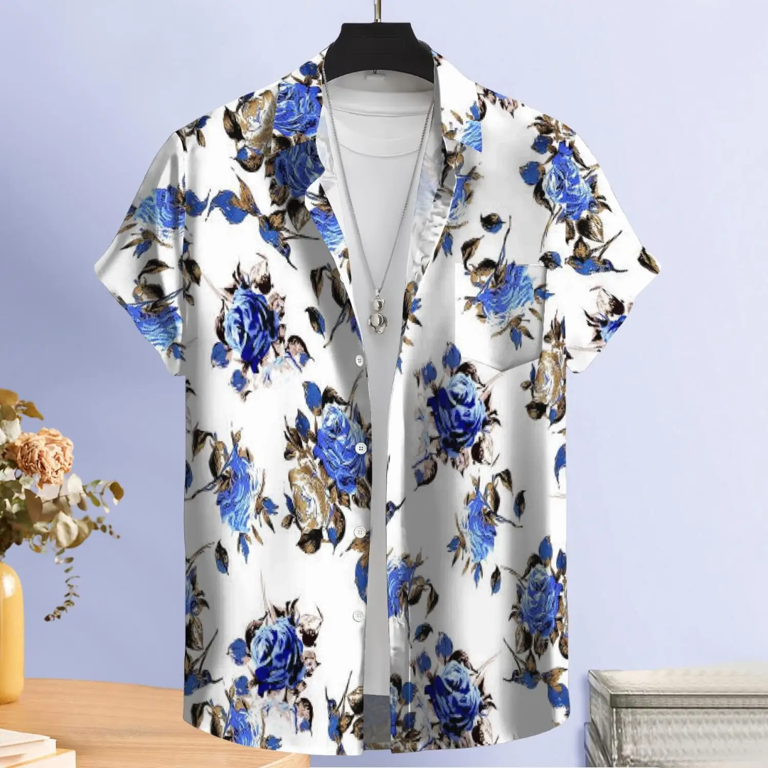 Hawaiian Button Down Shirt Short Sleeves