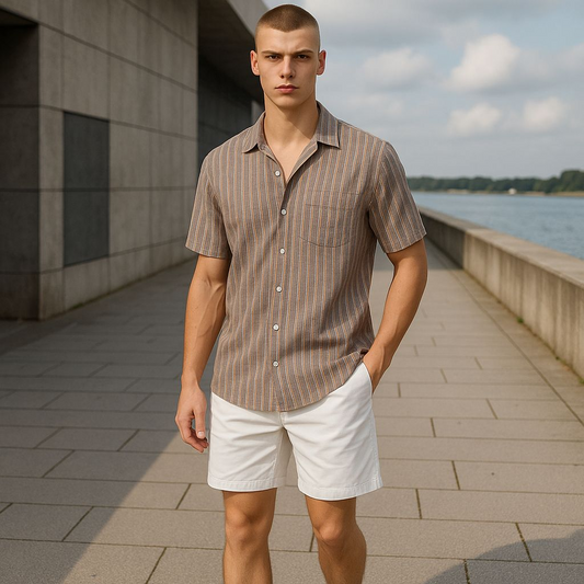 Hawaiian Button Down Shirt Short Sleeves