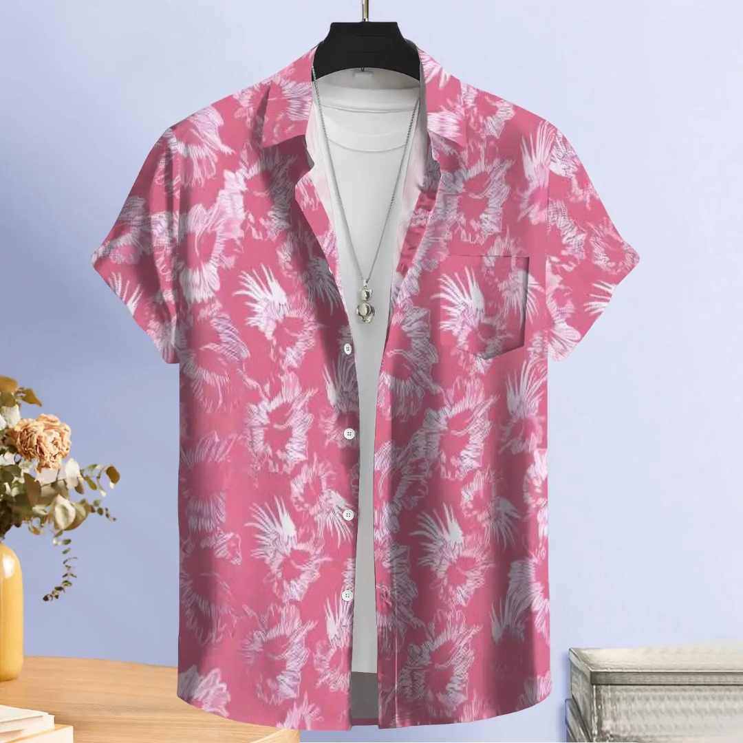 Hawaiian Button Down Shirt Short Sleeves