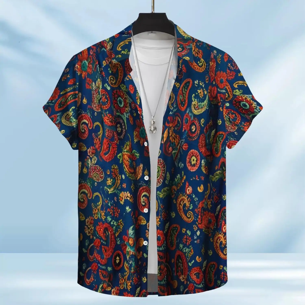 Hawaiian Button Down Shirt Short Sleeves