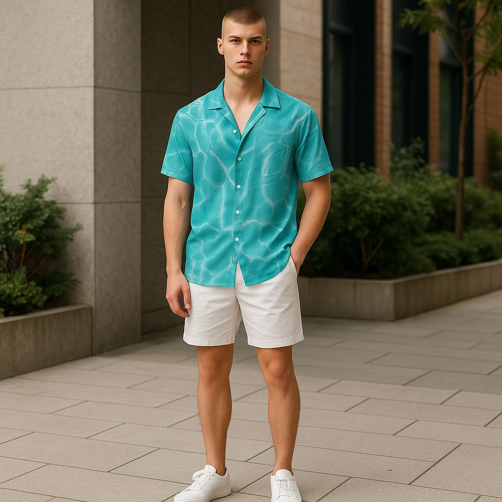 Hawaiian Button Down Shirt Short Sleeves