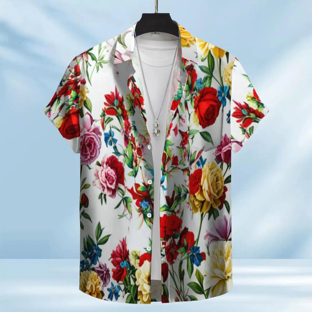 Hawaiian Button Down Shirt Short Sleeves