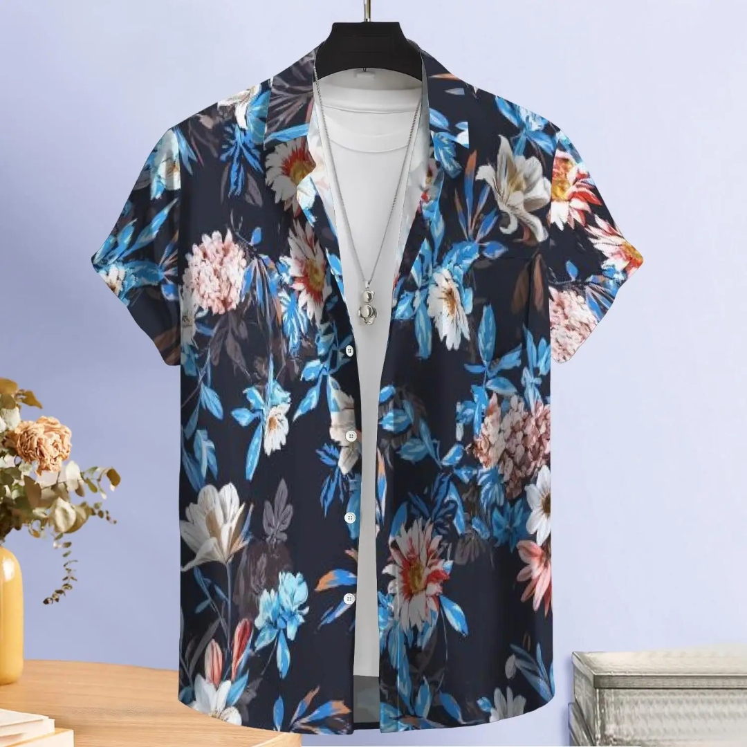 Hawaiian Button Down Shirt Short Sleeves
