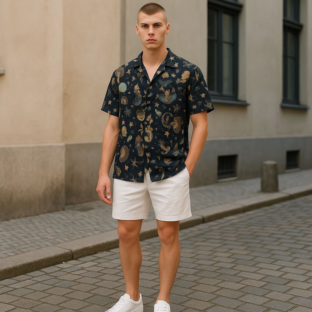 Hawaiian Button Down Shirt Short Sleeves