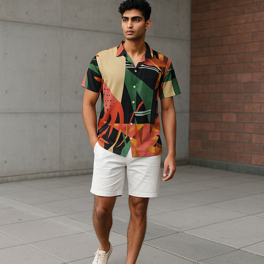 Hawaiian Button Down Shirt Short Sleeves