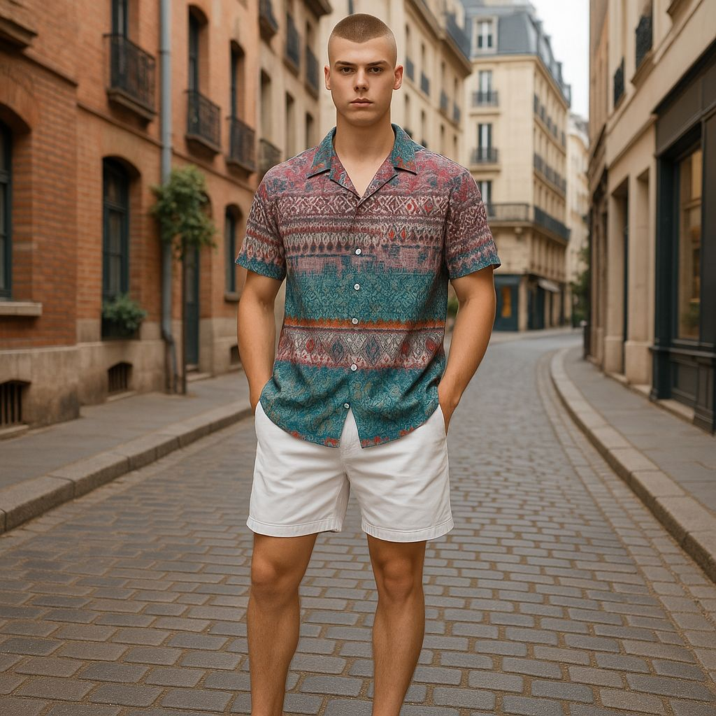 Hawaiian Button Down Shirt Short Sleeves