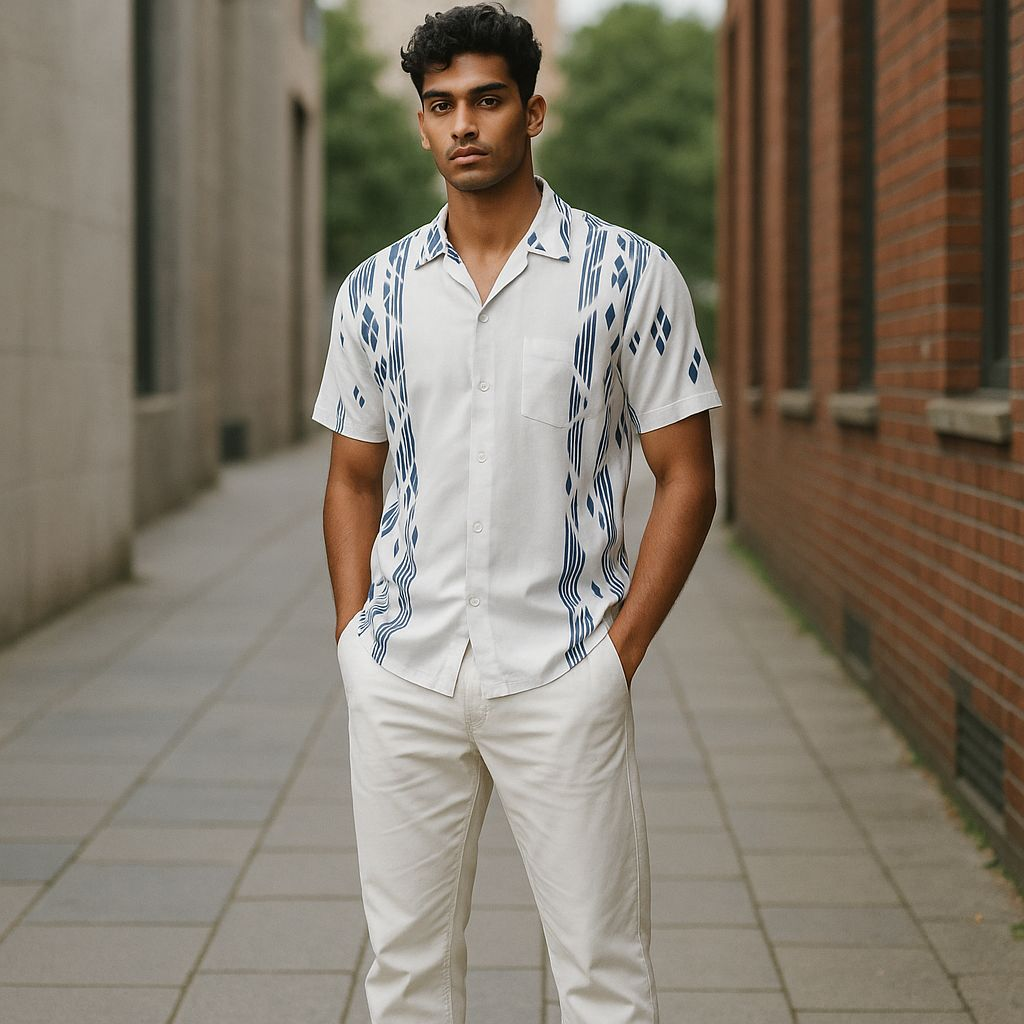 Hawaiian Button Down Shirt Short Sleeves