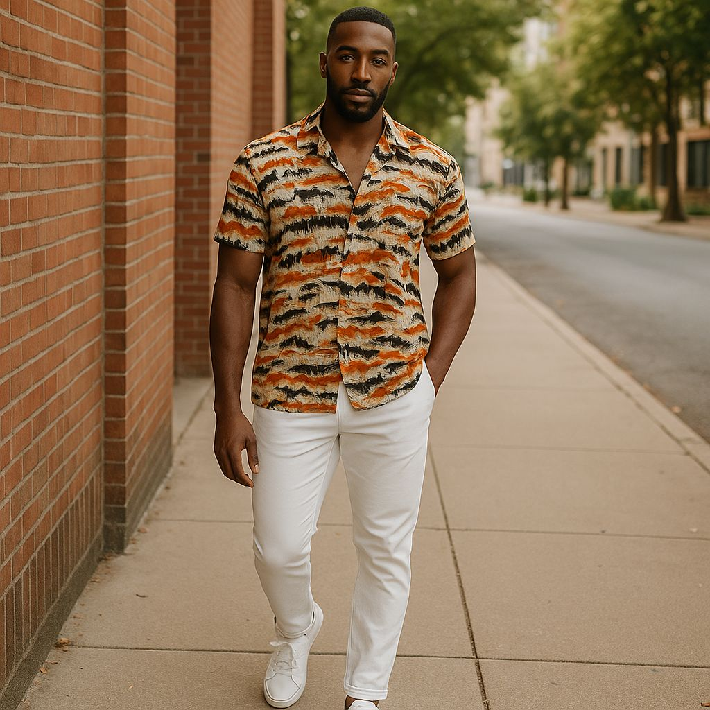 Hawaiian Button Down Shirt Short Sleeves