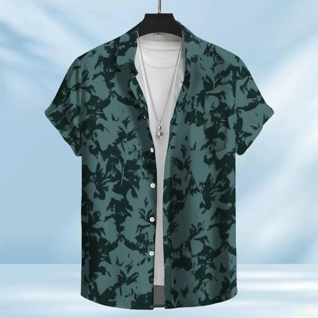 Hawaiian Button Down Shirt Short Sleeves