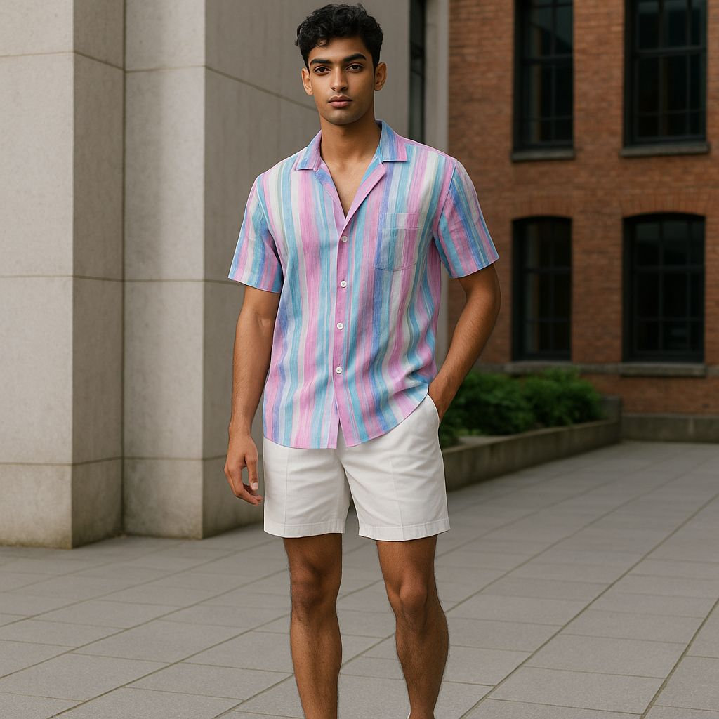 Hawaiian Button Down Shirt Short Sleeves