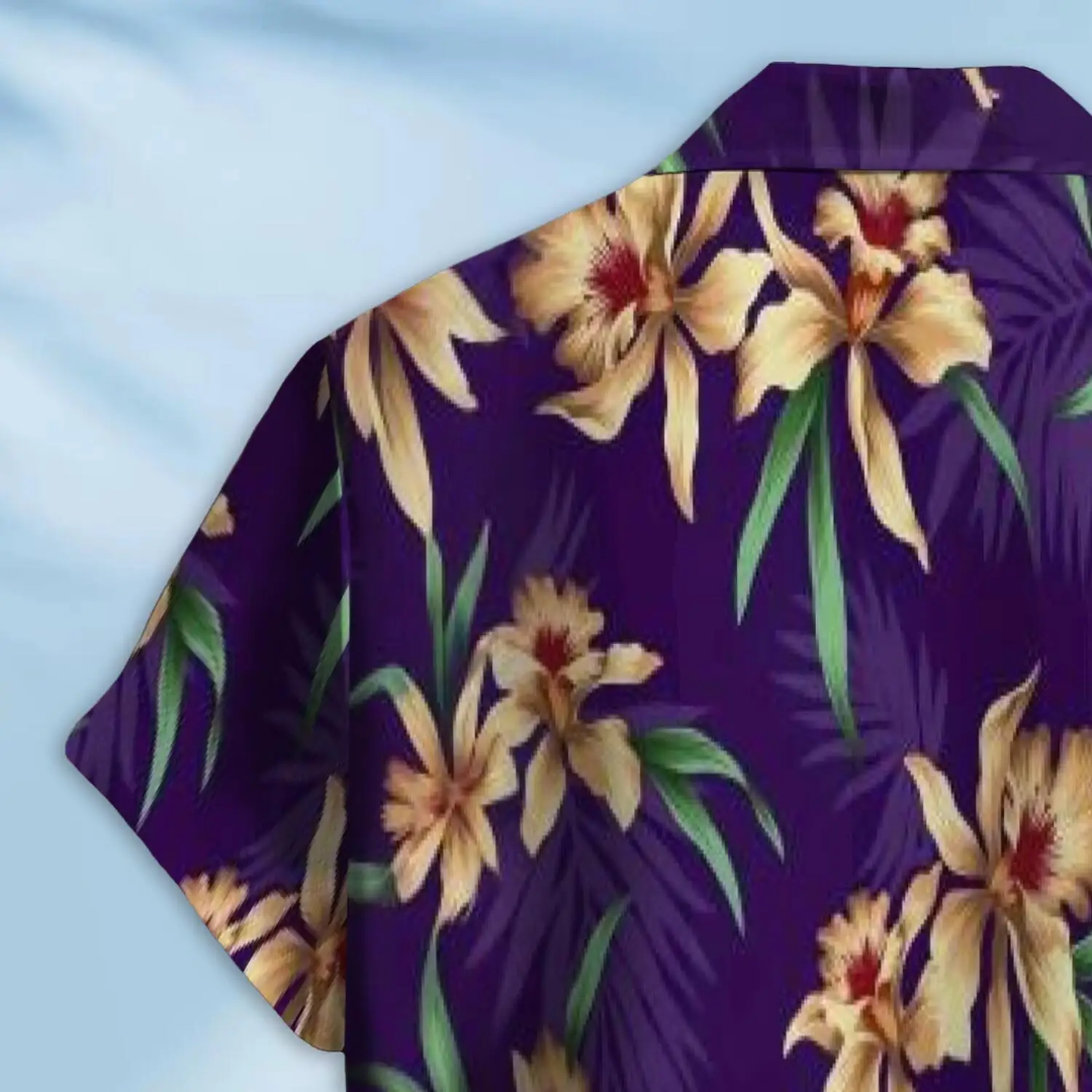 Hawaiian Button Down Shirt Short Sleeves