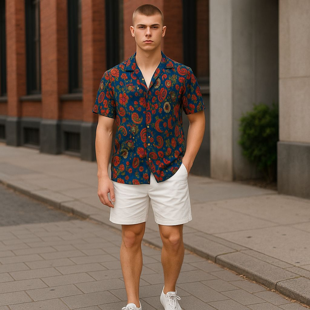 Hawaiian Button Down Shirt Short Sleeves