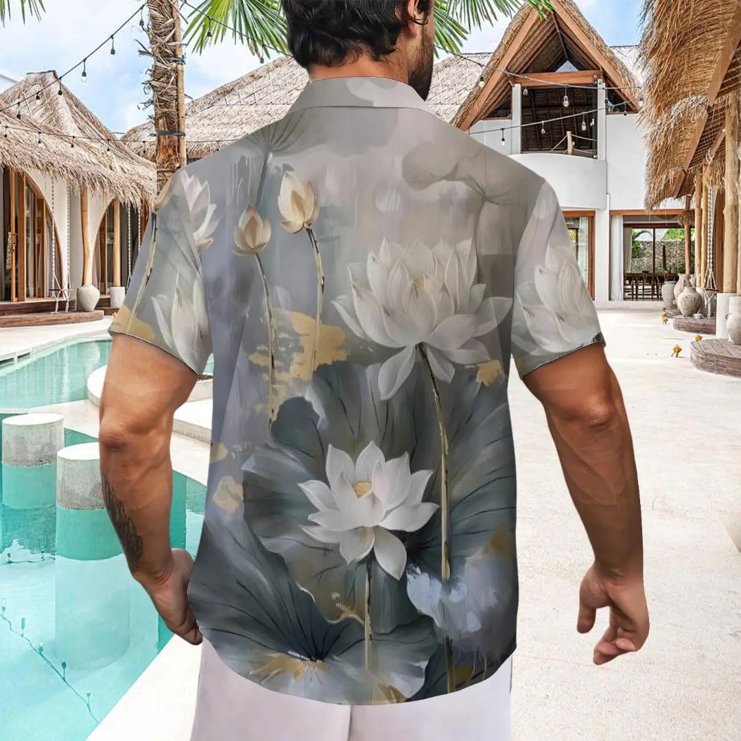 Hawaiian Button Down Shirt Short Sleeves