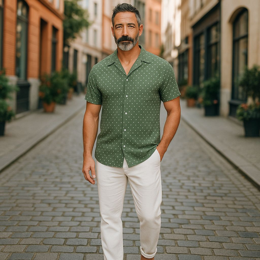 Hawaiian Button Down Shirt Short Sleeves