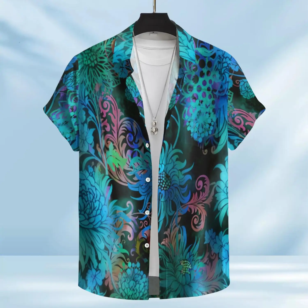 Hawaiian Button Down Shirt Short Sleeves