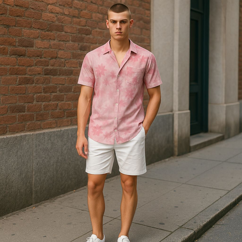 Hawaiian Button Down Shirt Short Sleeves