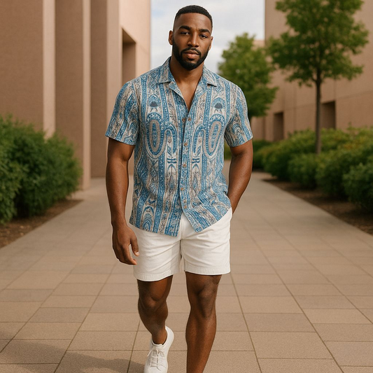 Hawaiian Button Down Shirt Short Sleeves