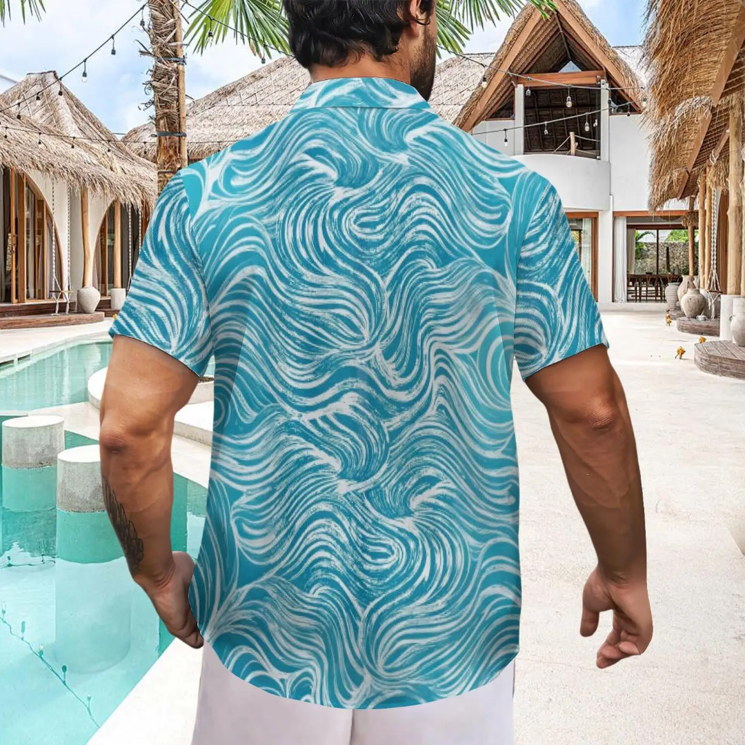 Hawaiian Button Down Shirt Short Sleeves