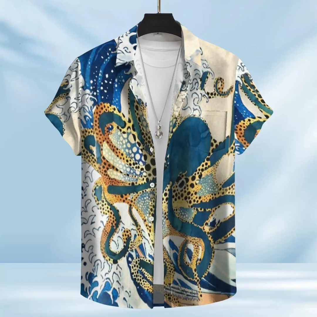 Hawaiian Button Down Shirt Short Sleeves