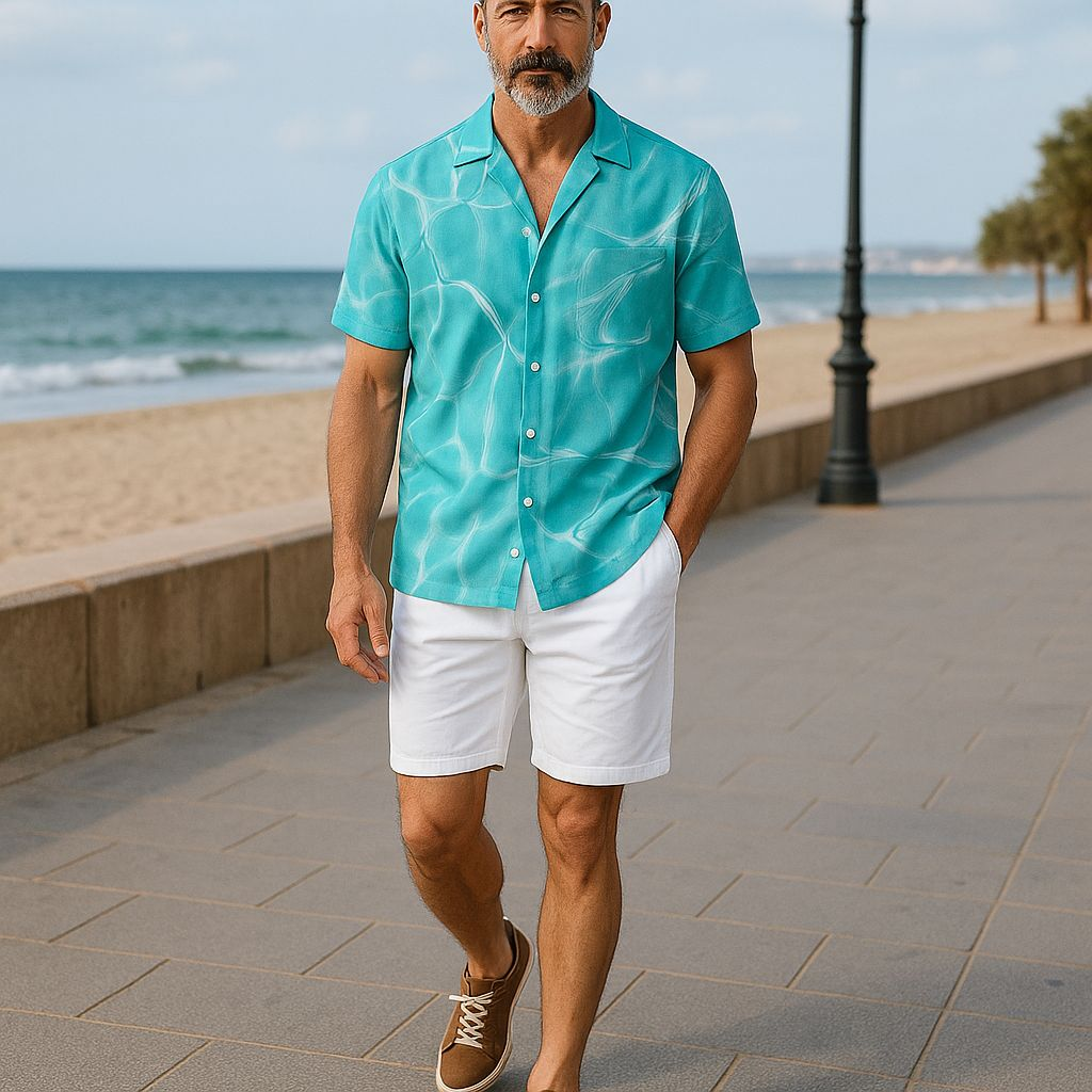Hawaiian Button Down Shirt Short Sleeves