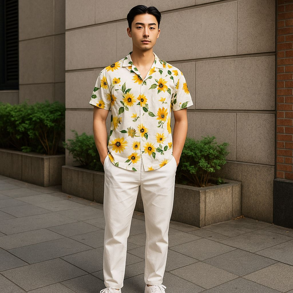 Hawaiian Button Down Shirt Short Sleeves