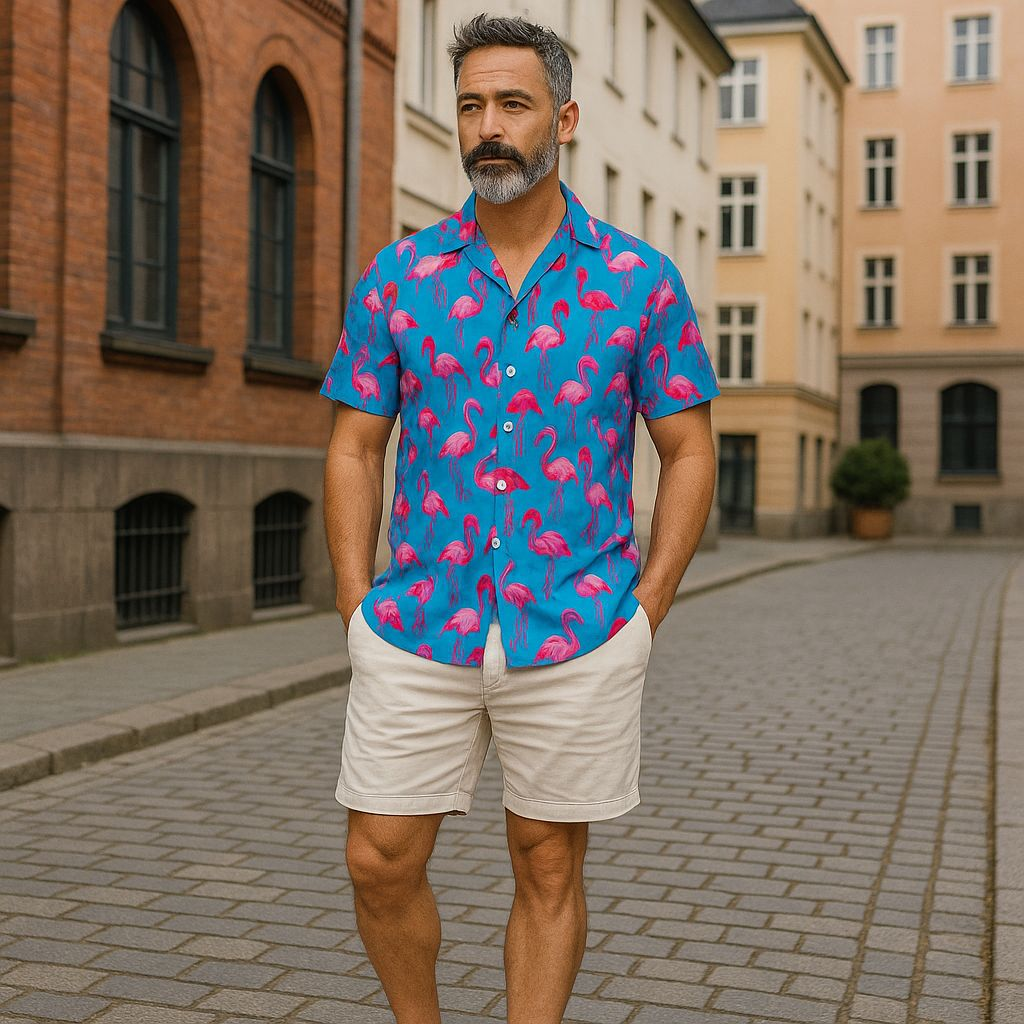 Hawaiian Button Down Shirt Short Sleeves