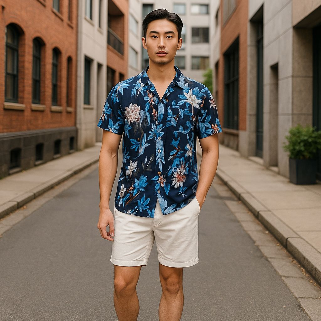 Hawaiian Button Down Shirt Short Sleeves