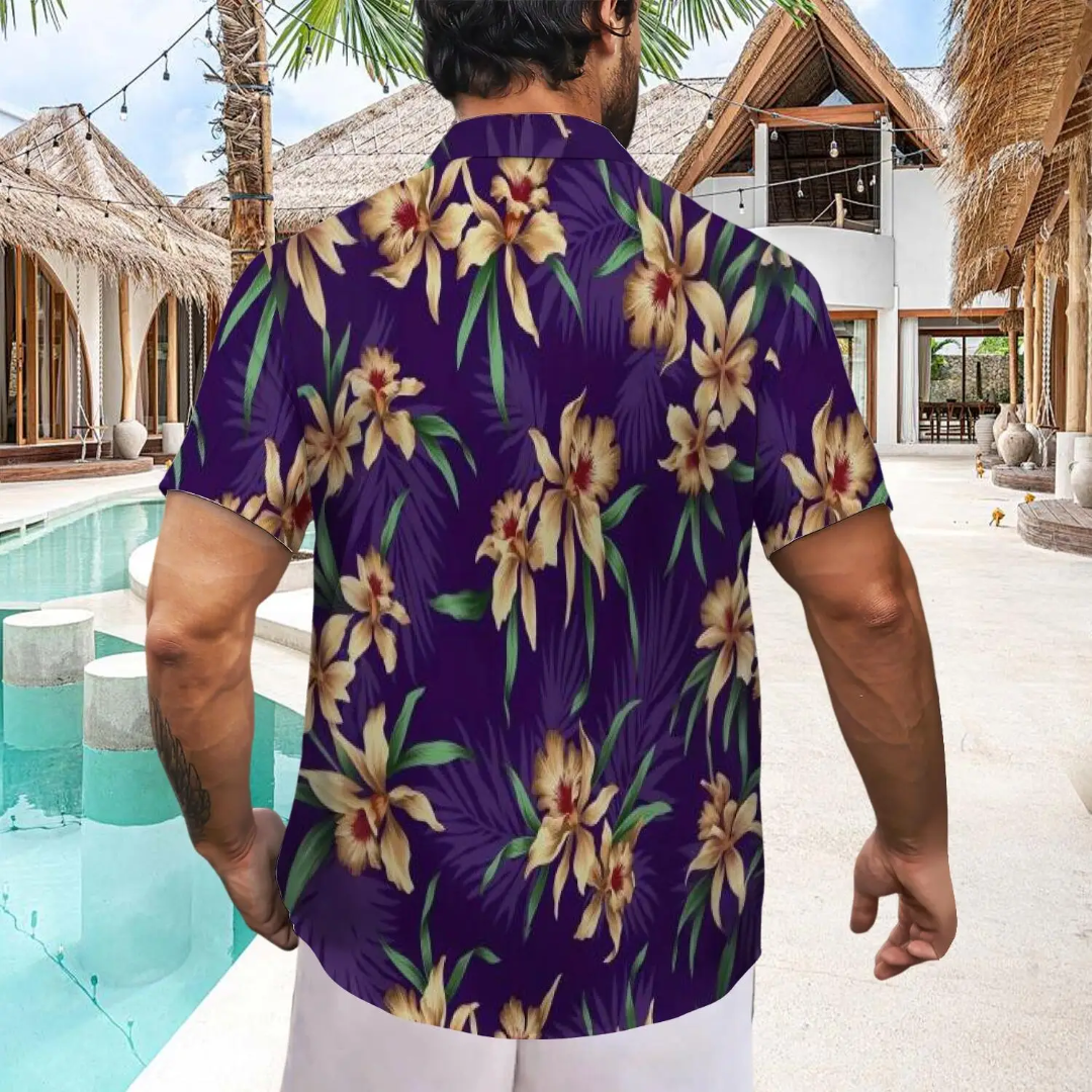 Hawaiian Button Down Shirt Short Sleeves